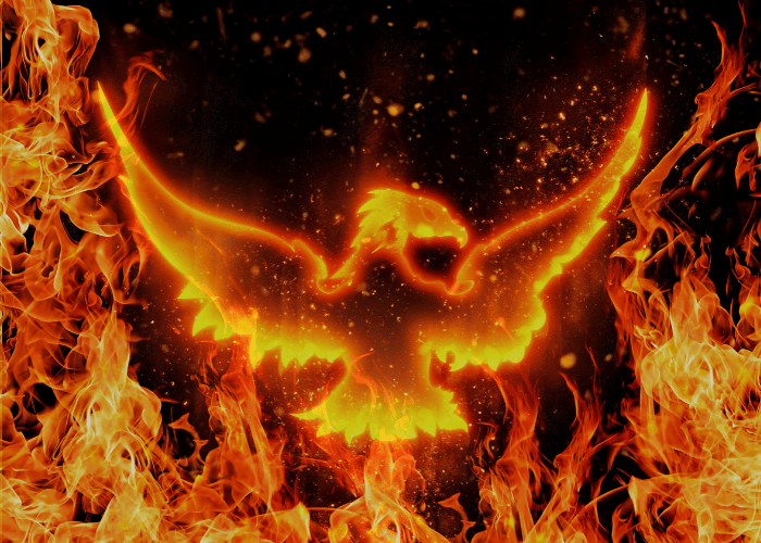 The majestic phoenix spread its wings.